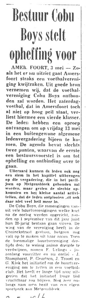 Mei 1966: degradatie en opheffing?