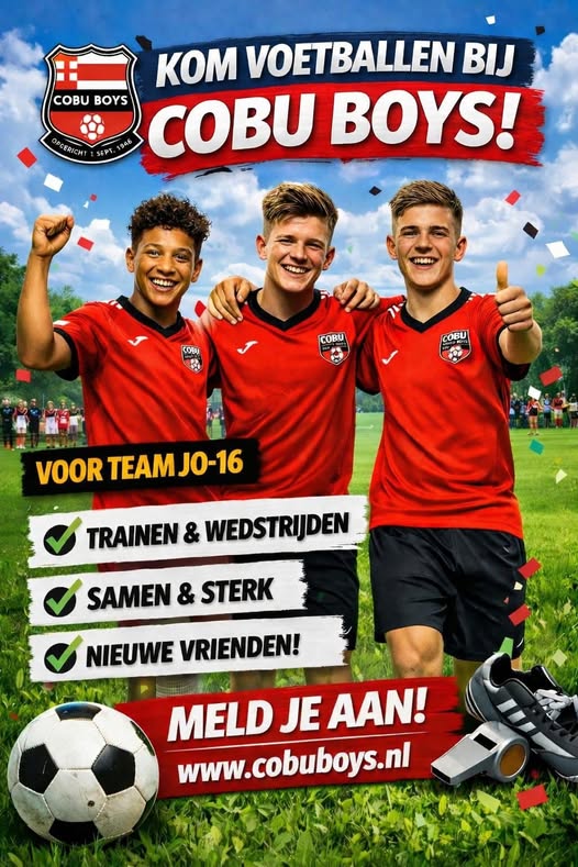 Op zoek naar spelers voor Cobu Boys JO15/JO16