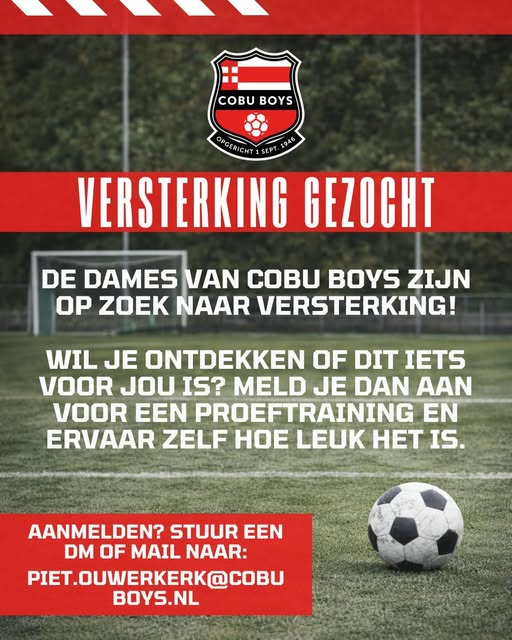 Cobu Boys Vrouwen zoekt versterking